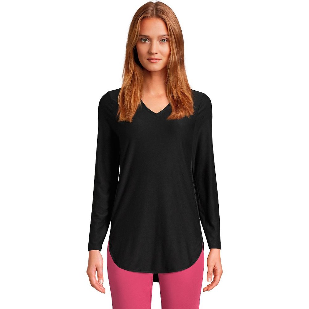 Women's UPF 50 V Neck Tunic Top T Shirt Black Coolibar size PXS XSP P2 P4 2P 4P
